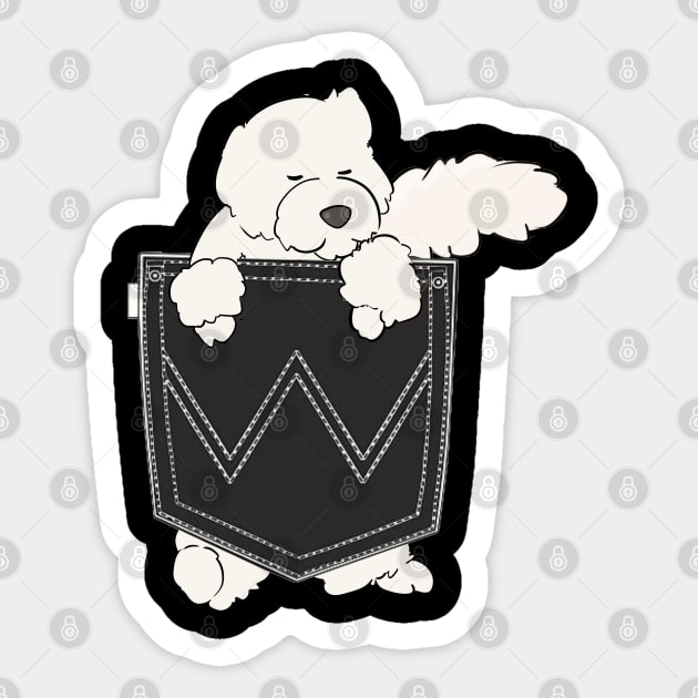 Dog in Pocket Shirt Sticker by Cheeky BB